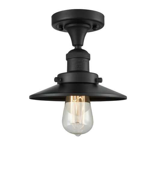 Innovations - 517-1CH-BK-M6 - One Light Semi-Flush Mount - Franklin Restoration - Matte Black