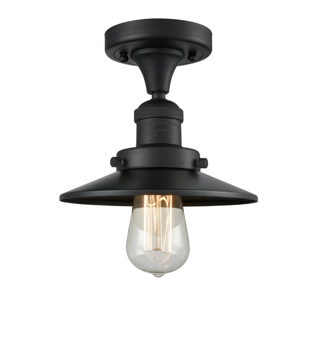 Innovations - 517-1CH-BK-M6 - One Light Semi-Flush Mount - Franklin Restoration - Matte Black