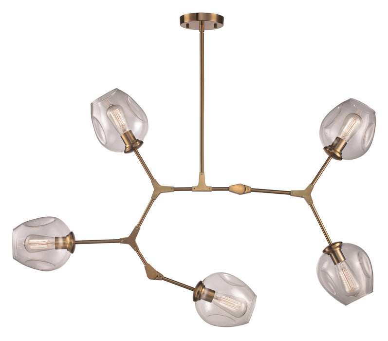 Trans Globe Imports - PND-2092 AG - Five Light Chandelier - Antique Gold