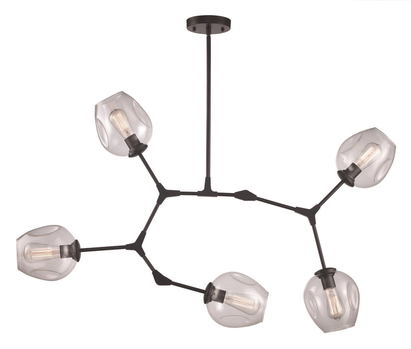 Trans Globe Imports - PND-2092 BK - Five Light Chandelier - Black