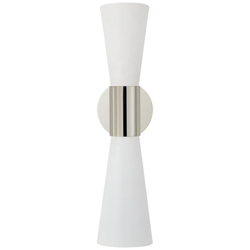 Visual Comfort - ARN 2009PN/WHT - Two Light Wall Sconce - Clarkson - Polished Nickel