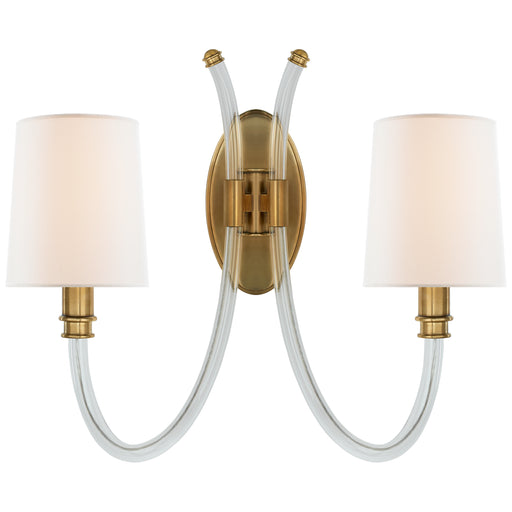 Visual Comfort - JN 2030CG/AB-L - Two Light Wall Sconce - Clarice - Crystal with Antique Brass