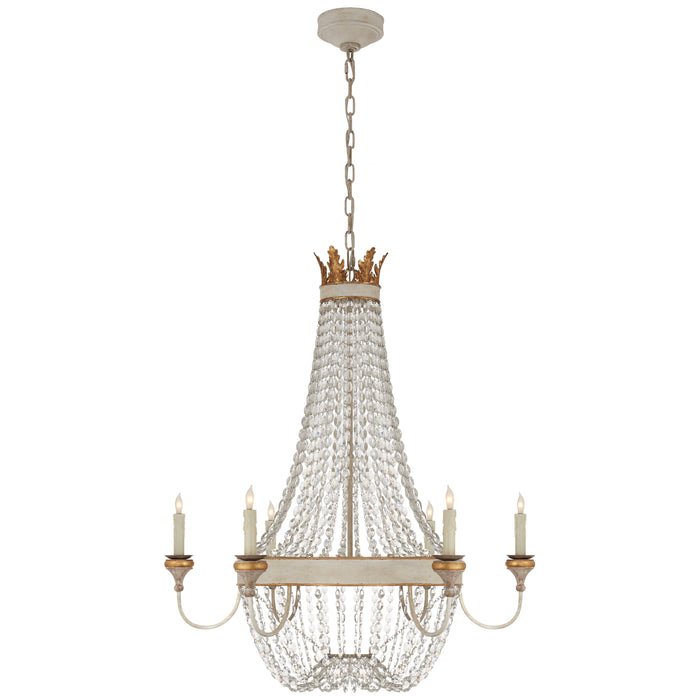 Visual Comfort - JN 5016VWG-CG - Six Light Chandelier - Entellina - Vintage White and Gild