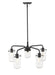 Z-Lite - 471-5MB - Five Light Chandelier - Delaney - Matte Black