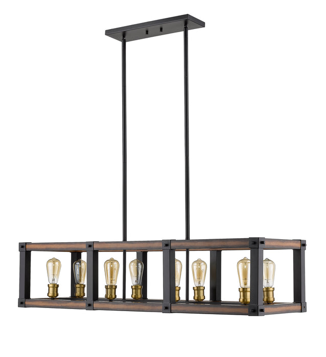 Z-Lite - 472-8L-RM - Eight Light Linear Chandelier - Kirkland - Rustic Mahogany