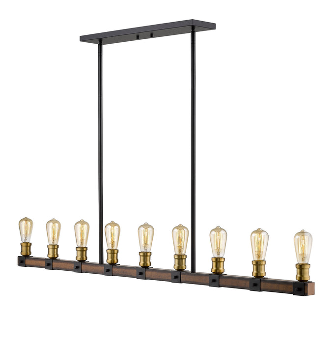 Z-Lite - 472-9L-RM - Nine Light Linear Chandelier - Kirkland - Rustic Mahogany