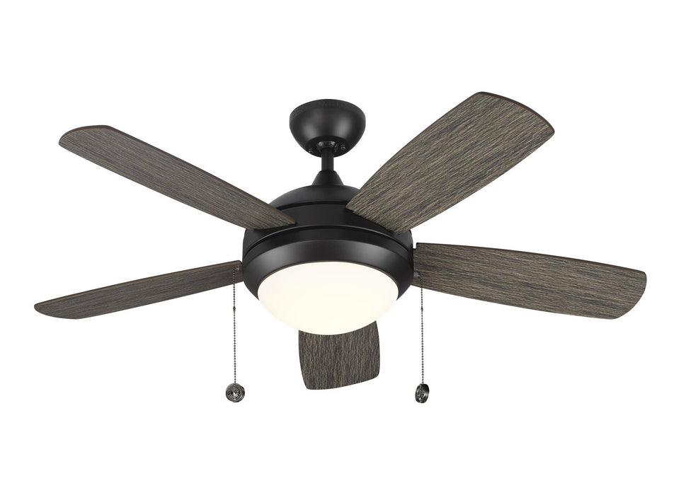 Generation Lighting - 5DIC44AGPD-V1 - 44``Ceiling Fan - Discus Classic II - Aged Pewter / Matte Opal