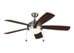 Generation Lighting - 5DIC52BSD-V1 - 52``Ceiling Fan - Discus - Brushed Steel / Matte Opal