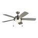 Generation Lighting - 5DIC52BSD-V1 - 52``Ceiling Fan - Discus - Brushed Steel / Matte Opal