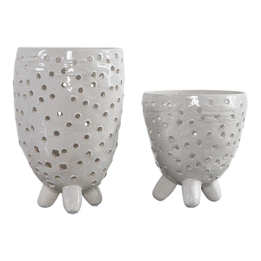 Uttermost - 17527 - Vases, S/2 - Milla - Textured Crackled Ivor