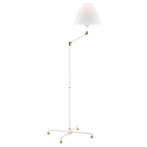 Hudson Valley - MDSL110-AGB/WH - One Light Floor Lamp - Classic No.1 - Aged Brass/Soft Off White