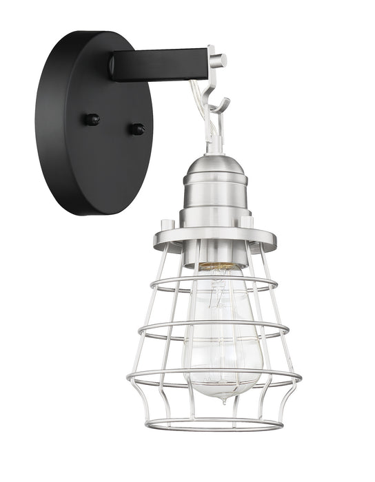 Craftmade - 50601-FBBNK - One Light Wall Sconce - Thatcher - Flat Black/Brushed Polished Nickel