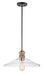 Maxim - 10100CLWOAB - One Light Pendant - Nelson - Weathered Oak / Antique Brass
