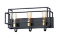 Maxim - 10243BKSBR - Three Light Bath Vanity - Liner - Black / Satin Brass