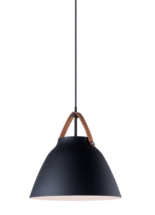 Maxim - 11356TNBK - One Light Pendant - Nordic - Tan Leather / Black