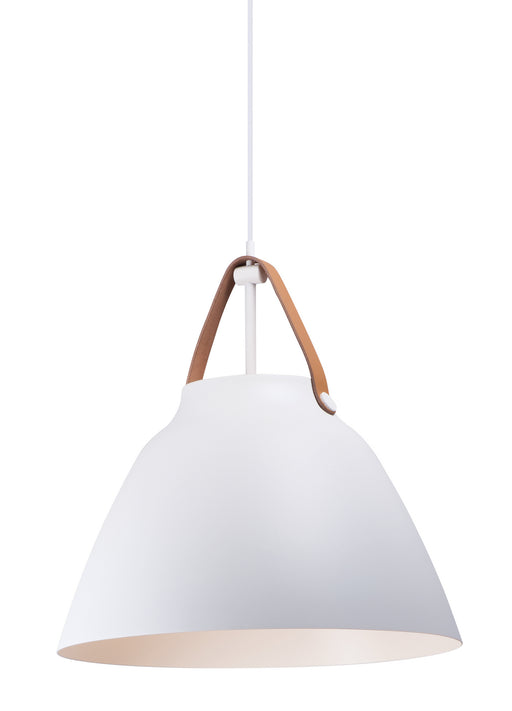 Maxim - 11358TNWT - One Light Pendant - Nordic - Tan Leather / White