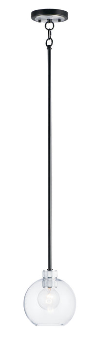 Maxim - 21619CLBKAL - One Light Mini Pendant - Vessel - Black / Brushed Aluminum