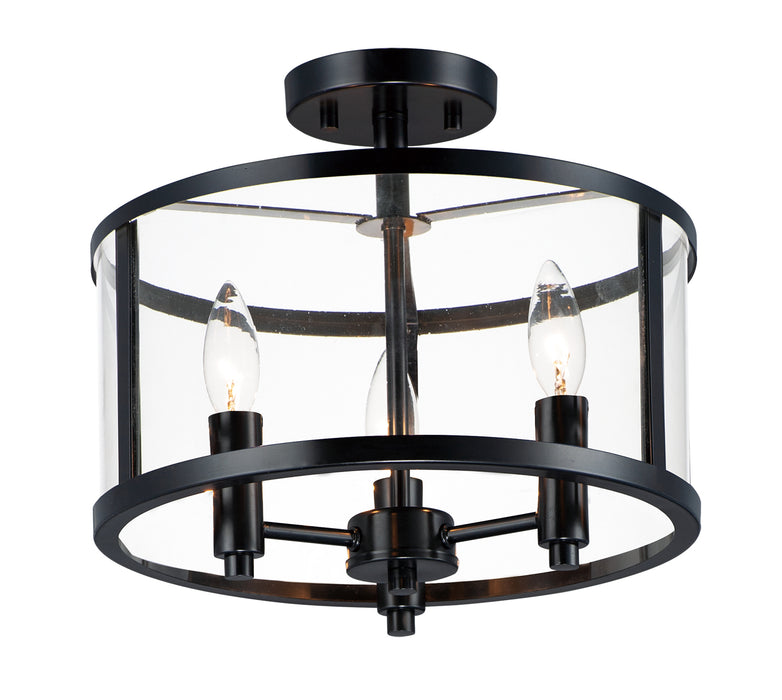 Maxim - 25250CLBK - Three Light Semi Flush Mount - Sentinel - Black