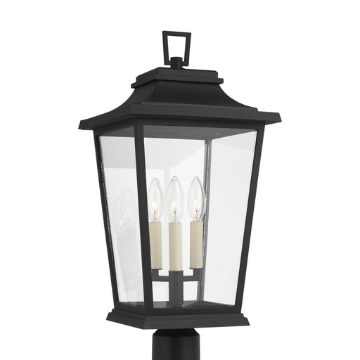 Generation Lighting - OL15407TXB - Three Light Outdoor Post Lantern - Warren - Textured Black