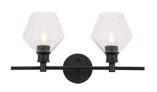 Elegant Lighting - LD2312BK - Two Light Wall Sconce - Gene - Black And Clear Glass