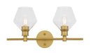 Elegant Lighting - LD2312BR - Two Light Wall Sconce - Gene - Brass And Clear Glass