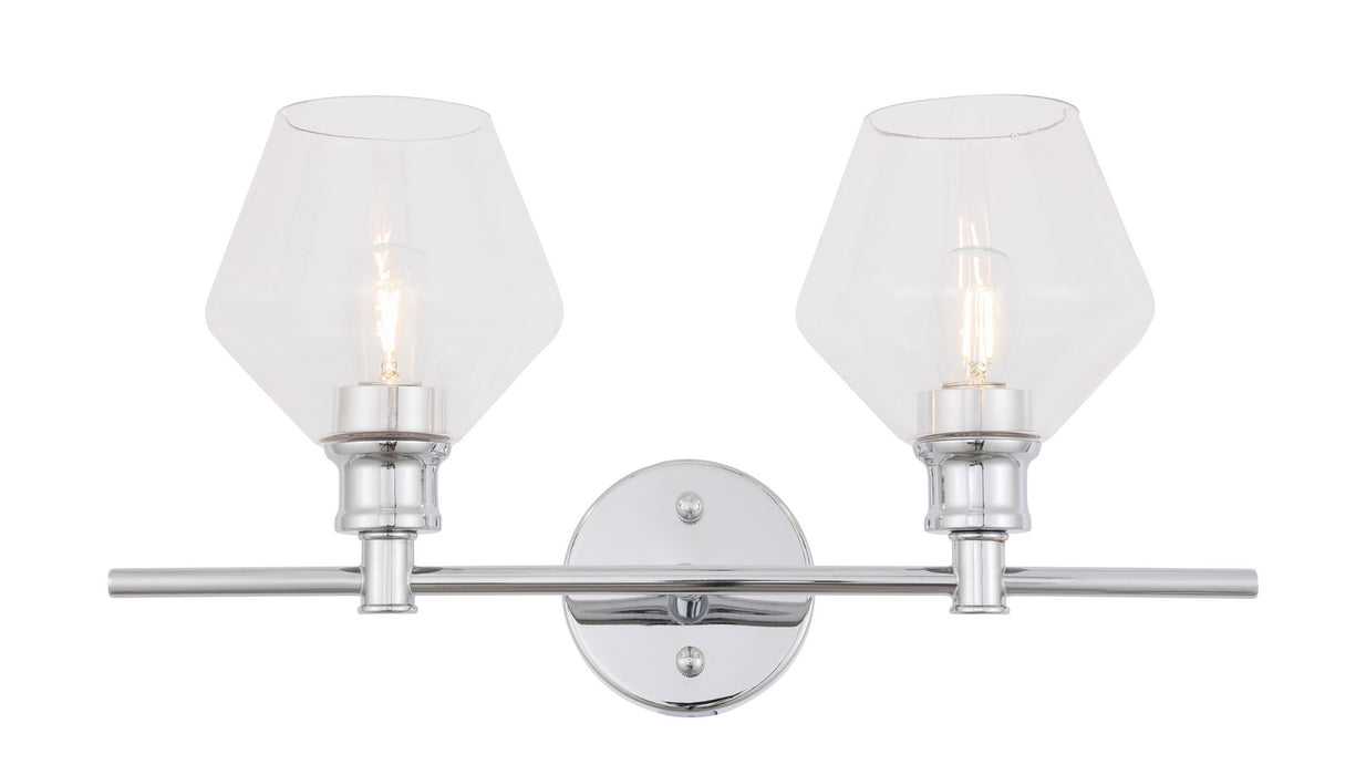 Elegant Lighting - LD2312C - Two Light Wall Sconce - Gene - Chrome And Clear Glass