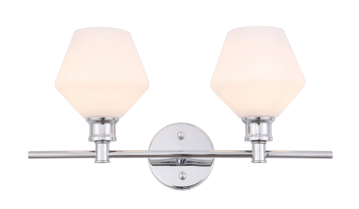 Elegant Lighting - LD2313C - Two Light Wall Sconce - Gene - Chrome And Frosted White Glass