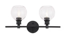 Elegant Lighting - LD2314BK - Two Light Wall Sconce - Collier - Black And Clear Glass