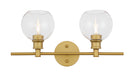 Elegant Lighting - LD2314BR - Two Light Wall Sconce - Collier - Brass And Clear Glass