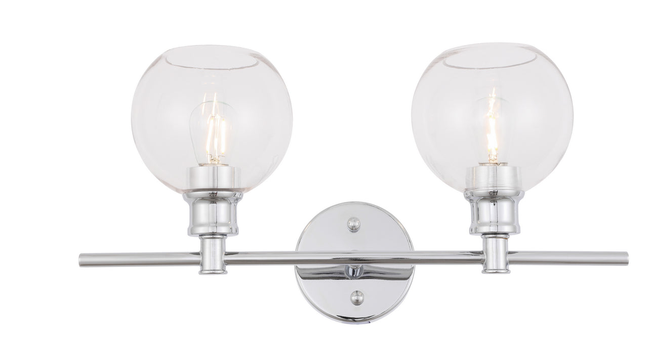 Elegant Lighting - LD2314C - Two Light Wall Sconce - Collier - Chrome And Clear Glass