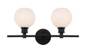 Elegant Lighting - LD2315BK - Two Light Wall Sconce - Collier - Black And Frosted White Glass