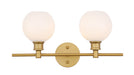 Elegant Lighting - LD2315BR - Two Light Wall Sconce - Collier - Brass And Frosted White Glass
