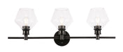 Elegant Lighting - LD2316BK - Three Light Wall Sconce - Gene - Black And Clear Glass