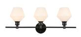 Elegant Lighting - LD2317BK - Three Light Wall Sconce - Gene - Black And Frosted White Glass