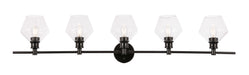 Elegant Lighting - LD2324BK - Five Light Wall Sconce - Gene - Black And Clear Glass