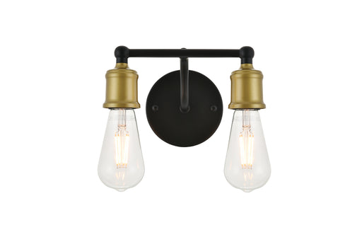 Elegant Lighting - LD4028W9BRB - Two Light Wall Sconce - Serif - Brass And Black