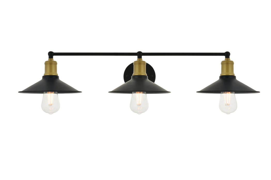 Elegant Lighting - LD4033W33BRB - Three Light Wall Sconce - Etude - Brass And Black