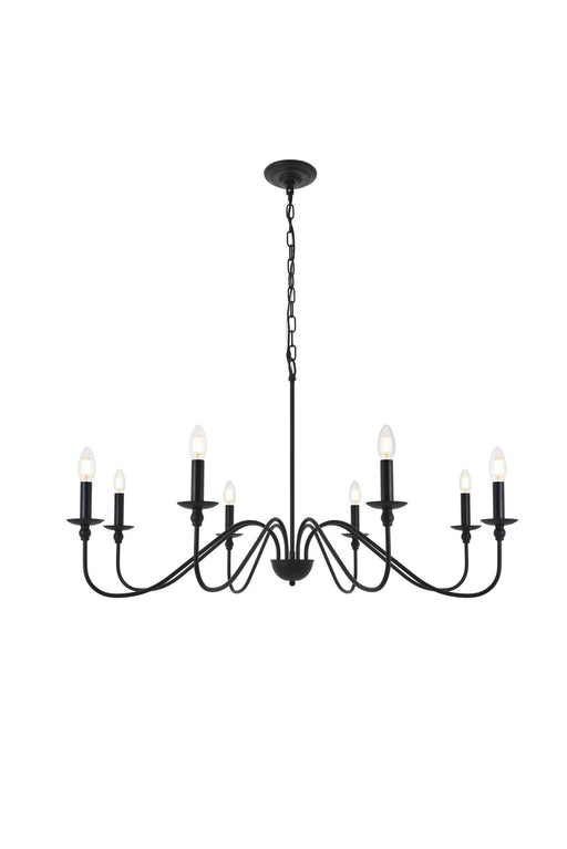 Elegant Lighting - LD5006D42MB - Eight Light Pendant - Rohan - Matte Black