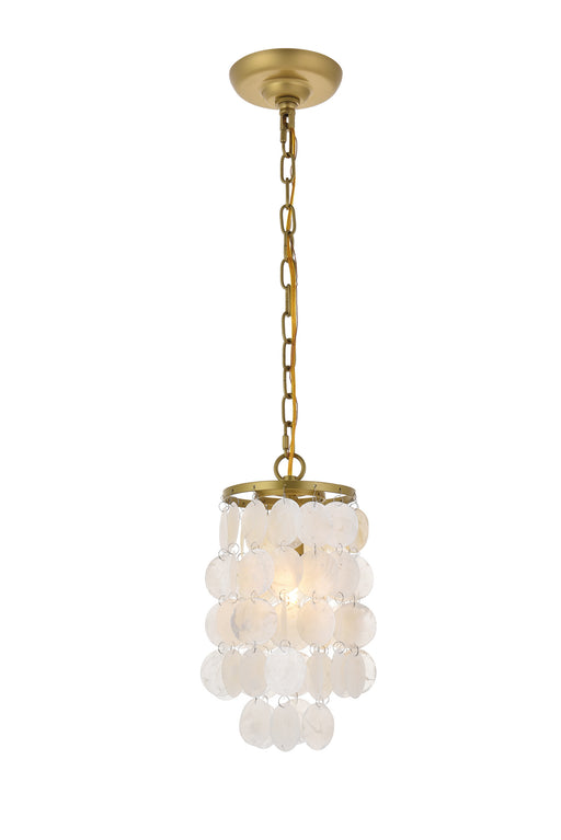 Elegant Lighting - LD5050D6BR - One Light Pendant - Selene - Brass And White