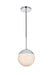 Elegant Lighting - LD6028C - One Light Pendant - Eclipse - Chrome And Frosted White