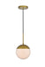 Elegant Lighting - LD6030BR - One Light Pendant - Eclipse - Brass And Frosted White