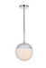 Elegant Lighting - LD6034C - One Light Pendant - Eclipse - Chrome And Frosted White