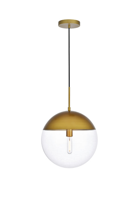 Elegant Lighting - LD6049BR - One Light Pendant - Eclipse - Brass And Clear