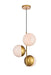 Elegant Lighting - LD6126BR - Three Light Pendant - Eclipse - Brass And Frosted White