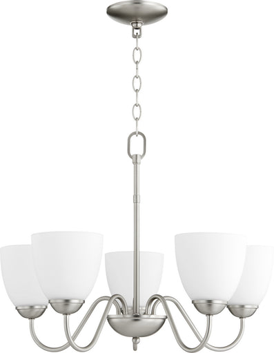 6041 Chandeliers Five Light Chandelier Satin Nickel