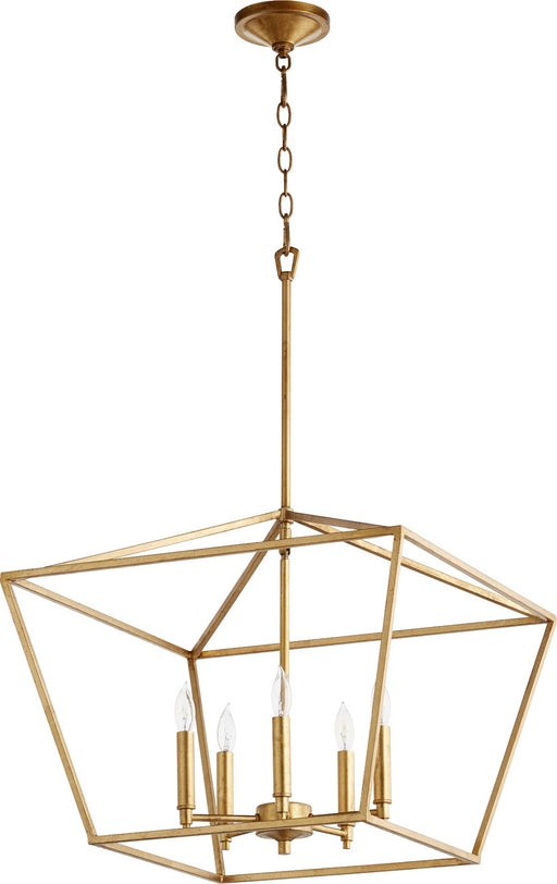 Quorum - 644-5-74 - Five Light Chandelier - Gabriel - Gold Leaf