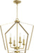 Quorum - 894-4-80 - Four Light Entry Pendant - Aged Brass