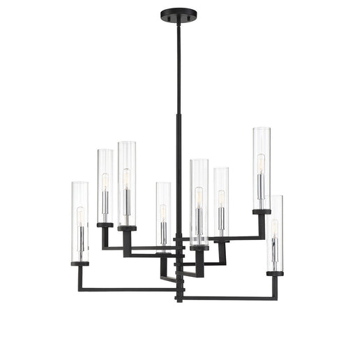 Savoy House - 1-2139-8-67 - Eight Light Chandelier - Folsom - Matte Black with Polished Chrome