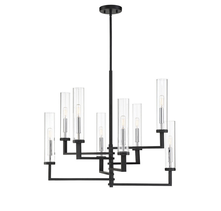 Savoy House - 1-2139-8-67 - Eight Light Chandelier - Folsom - Matte Black with Polished Chrome
