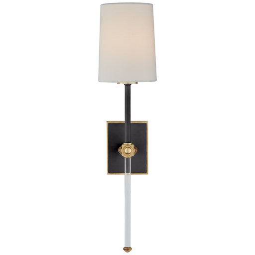 Visual Comfort - JN 2051MBK/CG-L - One Light Wall Sconce - Lucia - Matte Black and Crystal